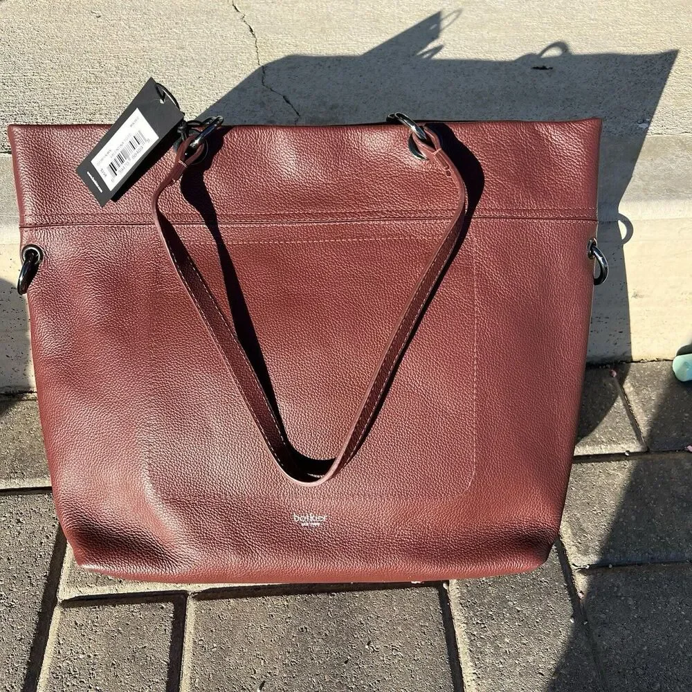 Botkier Valentina Tote Malbec New York‎ Leather Handbag NWT Large Turnlock $298